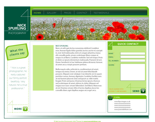 Nick Spurling Photographer Website