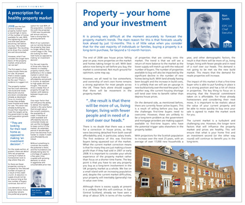 Advertorials in The Scotsman newspaper